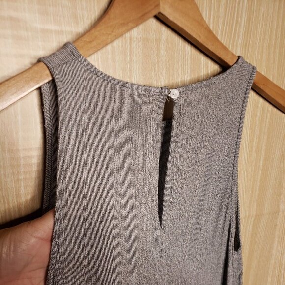 BP Womens Black White Micro Stripe Textured Flowy Ruffle Bottom Top XS - Picture 3 of 6